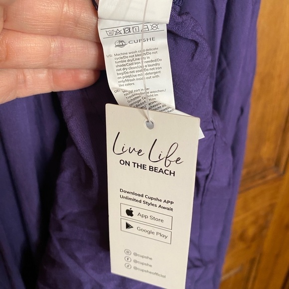 Cupshe Blue Sleeveless Tie Shoulder Wide Leg Jumpsuit Sz S - Picture 8 of 10